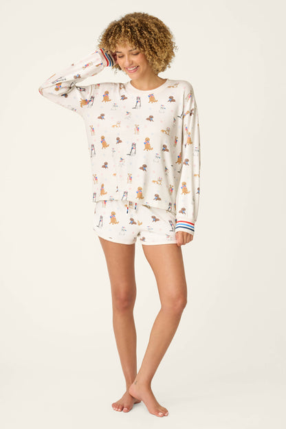 Red, White, & Woof Patriotic Pups Long Sleeve Top