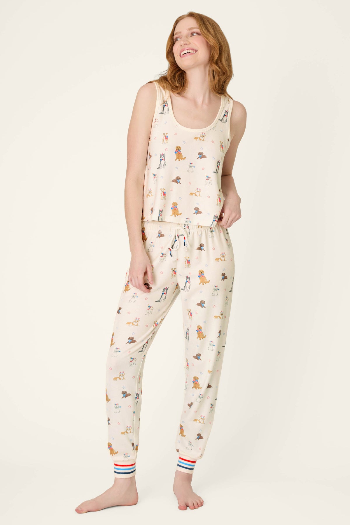 Red, White, & Woof Patriotic Pups Long PJ Set