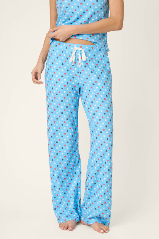 Star Spangled Summer Bay Blue Star Print Pajama Pants