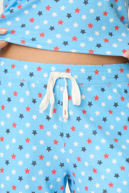 Star Spangled Summer Bay Blue Star Print Pajama Pants