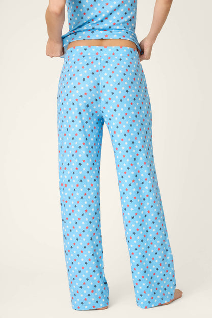 Star Spangled Summer Bay Blue Star Print Pajama Pants