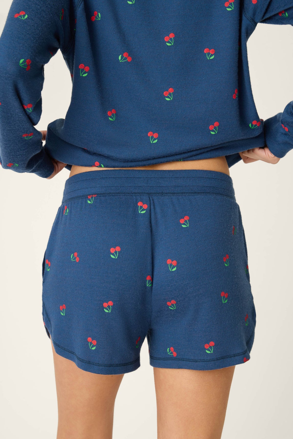 Star Spangled True Navy Cherry Print Sleep Shorts