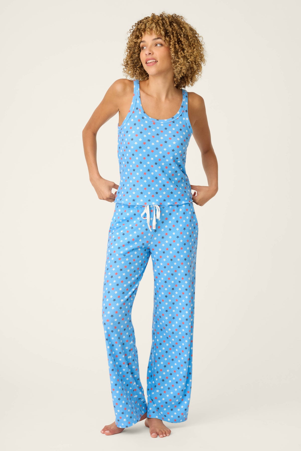 Star Spangled Summer Bay Blue Star Print PJ Set