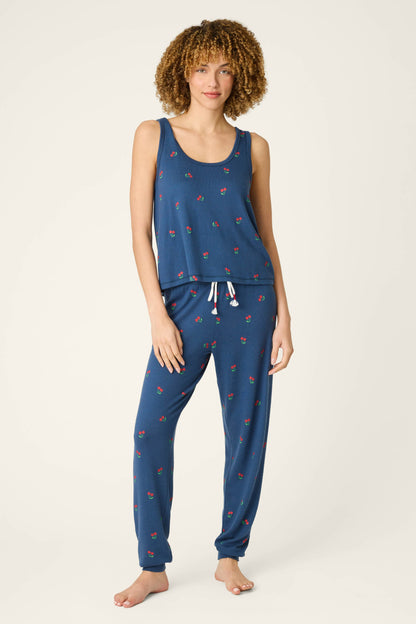 Star Spangled Summer True Navy Cherry Print PJ Set