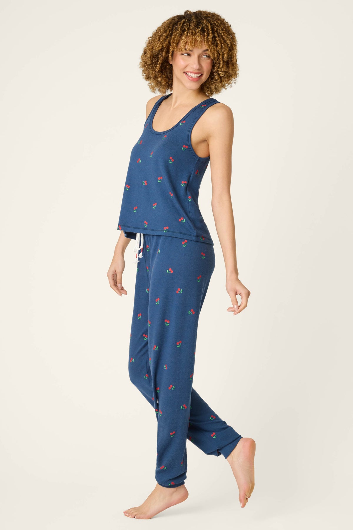 Star Spangled Summer True Navy Cherry Print PJ Set