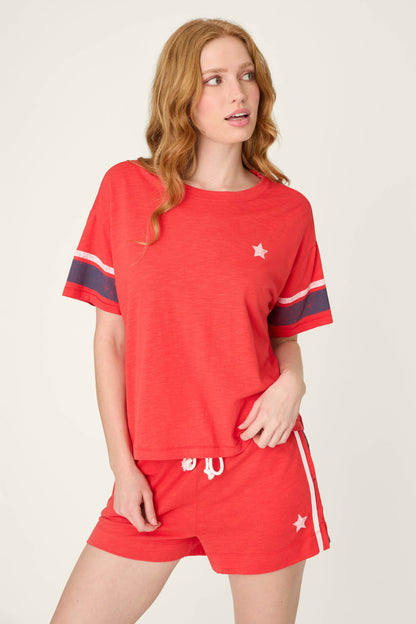 Star Spangled Summer True Scarlet Short Sleeve Top