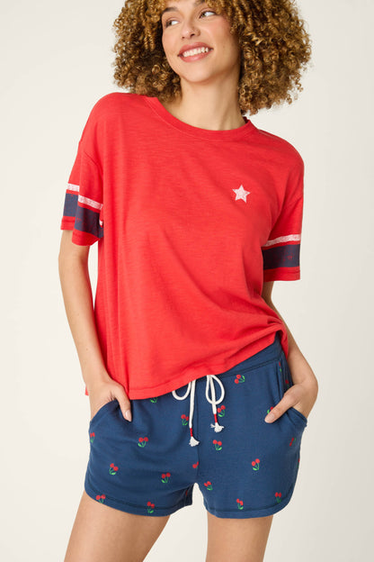 Star Spangled Summer True Scarlet Short Sleeve Top
