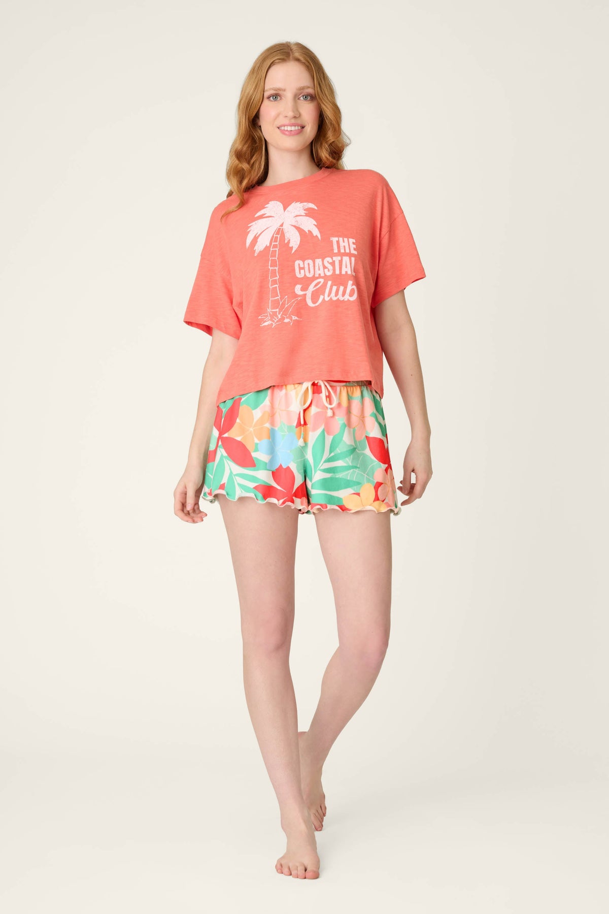 The Coastal Club Sunset Blooms Sleep Shorts