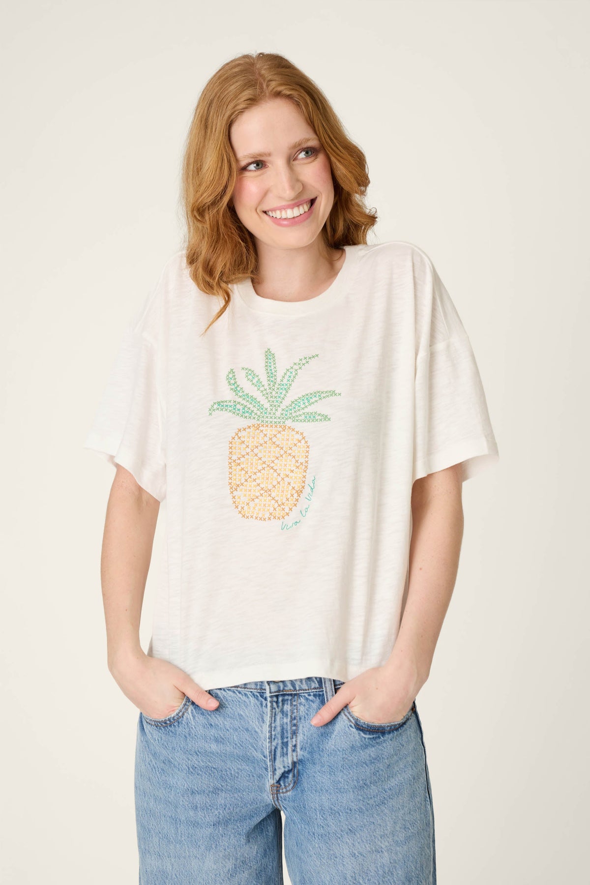 Viva la Vida Puff Paint Pineapple T-Shirt