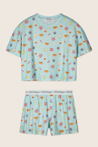 Boyfriend Boxer Sunday Brunch Short PJ Set