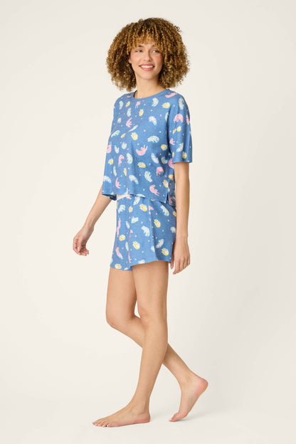 Boyfriend Boxer Cat Nap Short PJ Set