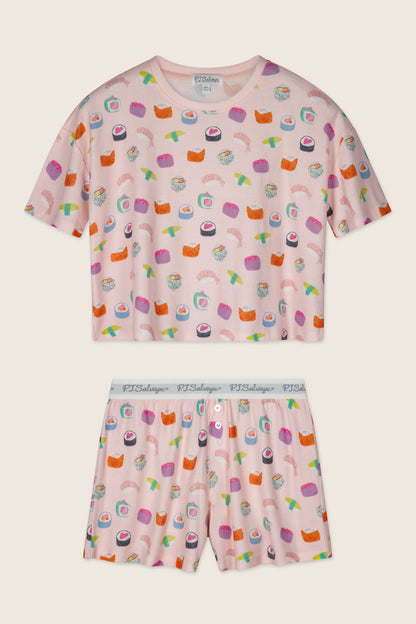 Boyfriend Boxer Sushi Bites Short PJ Set