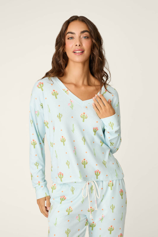Feelin' Prickly Cactus Blooms Long Sleeve Top