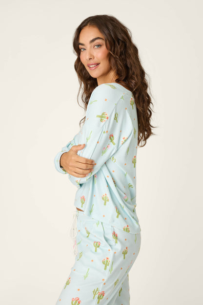 Feelin' Prickly Cactus Blooms Long Sleeve Top