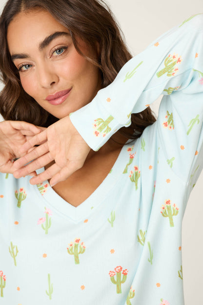Feelin' Prickly Cactus Blooms Long Sleeve Top