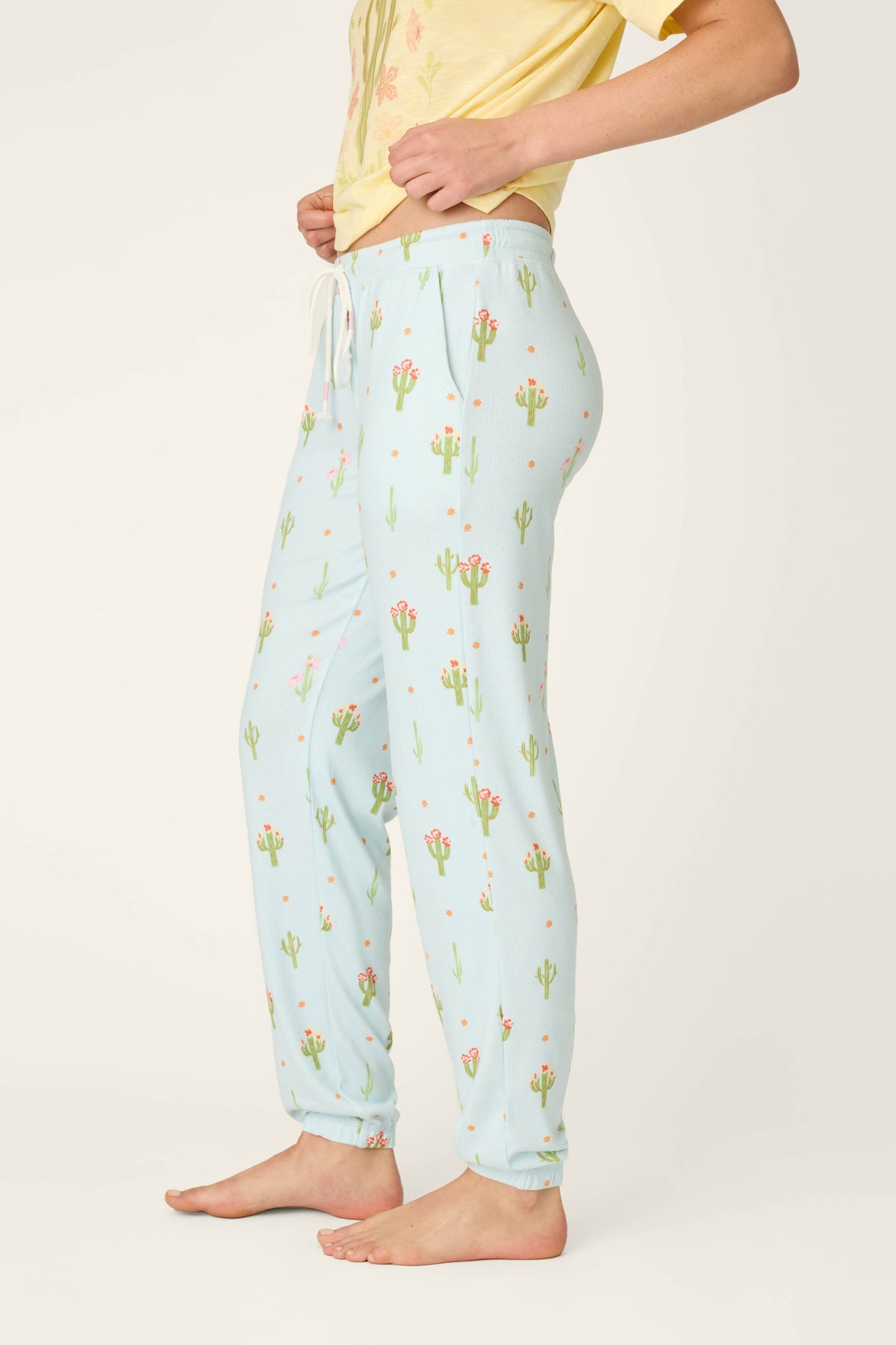 Feelin' Prickly Cactus Blooms Banded Pants
