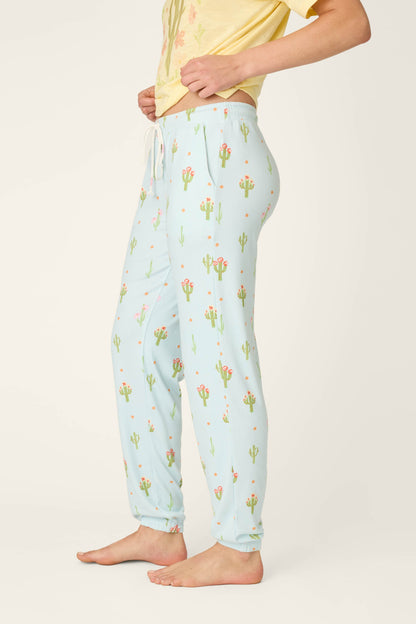 Feelin' Prickly Cactus Blooms Banded Pants