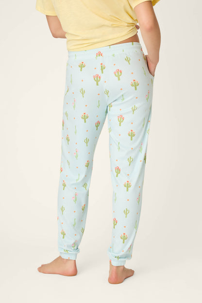 Feelin' Prickly Cactus Blooms Banded Pants