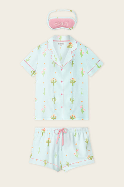 Feelin' Prickly Cactus Blooms 3-Piece Short PJ Set