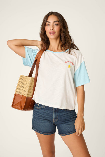 Sunday Funday Embroidered "Weekend" T-Shirt