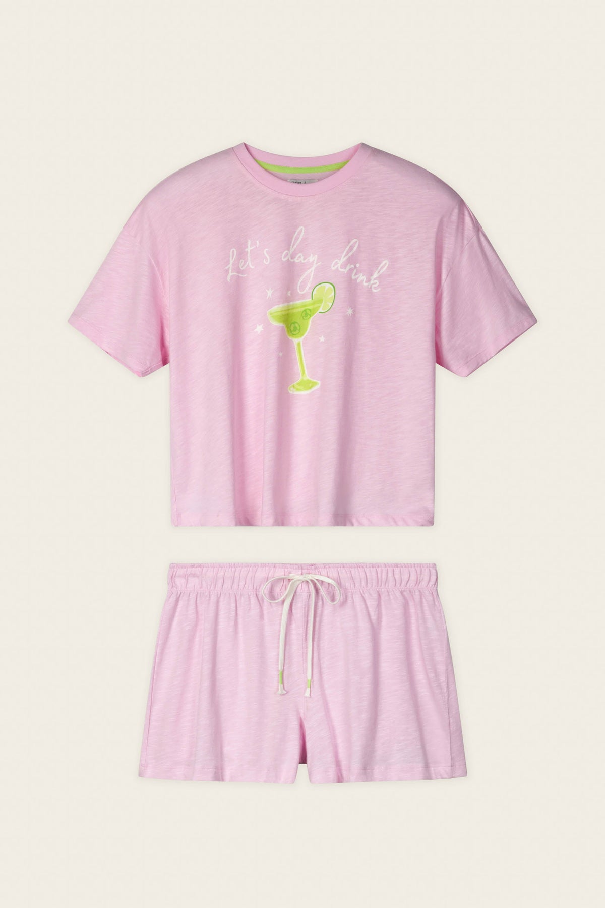 Softee "Let's Day Drink" Graphic Print Short PJ Set