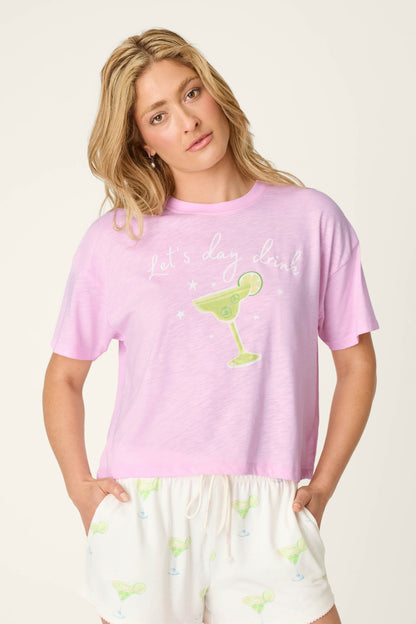 Softee "Let's Day Drink" Graphic Print T-Shirt