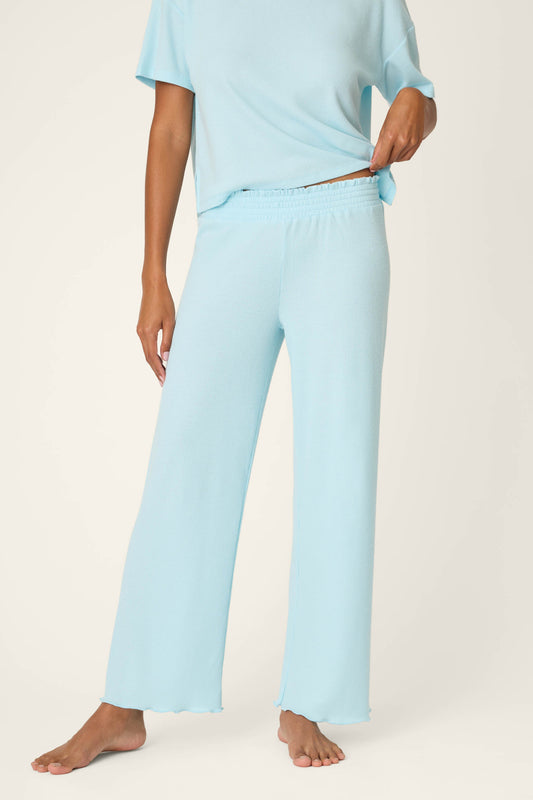 Weekend Waffles Crystal Blue Cropped Pajama Pants