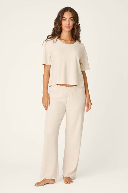 Weekend Waffles Light Oatmeal Cropped Pajama Pants