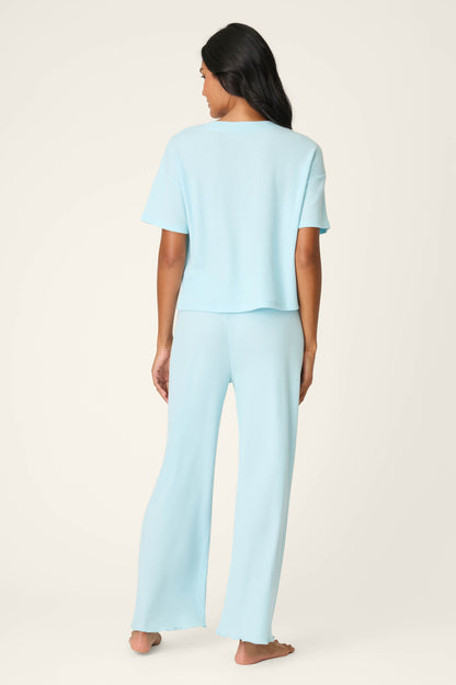 Weekend Waffles Crystal Blue Cropped PJ Set