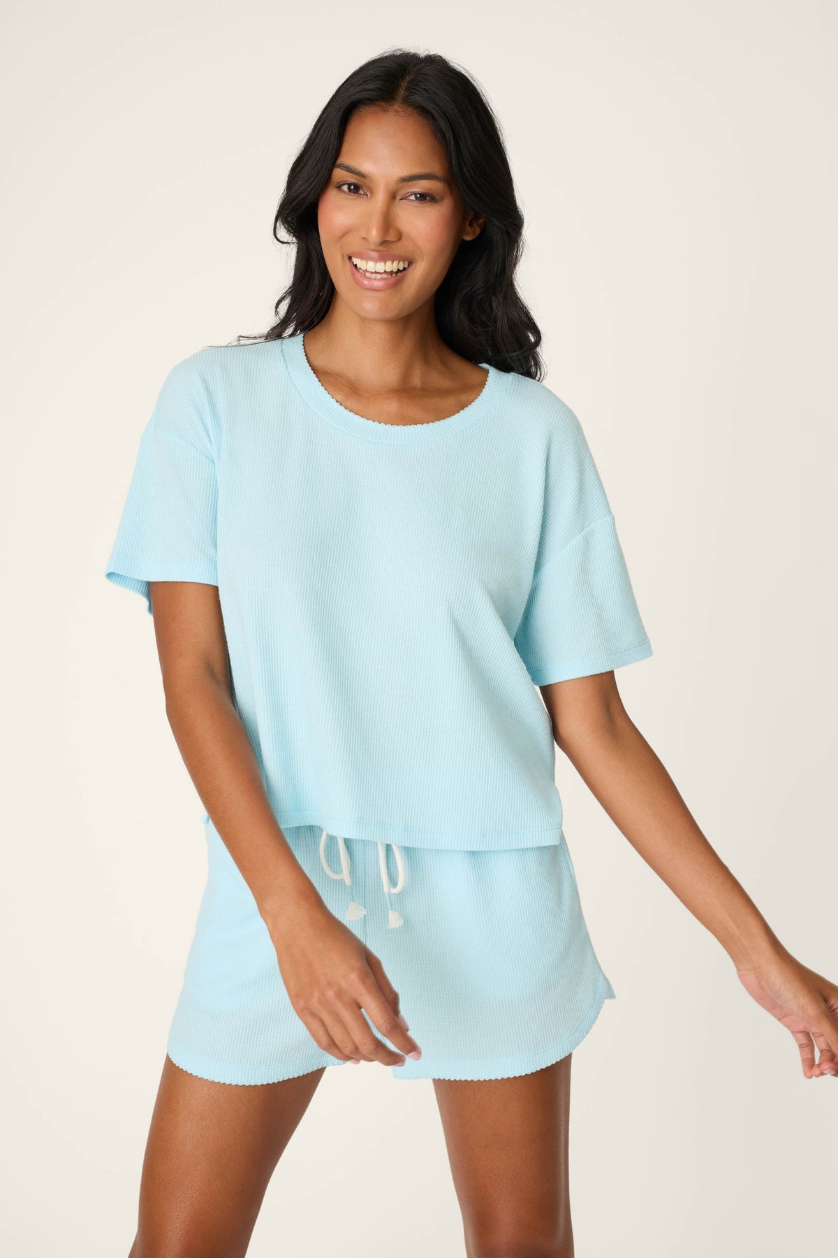 Weekend Waffles Crystal Blue Short Sleeve Top