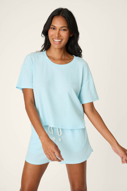Weekend Waffles Crystal Blue Short Sleeve Top