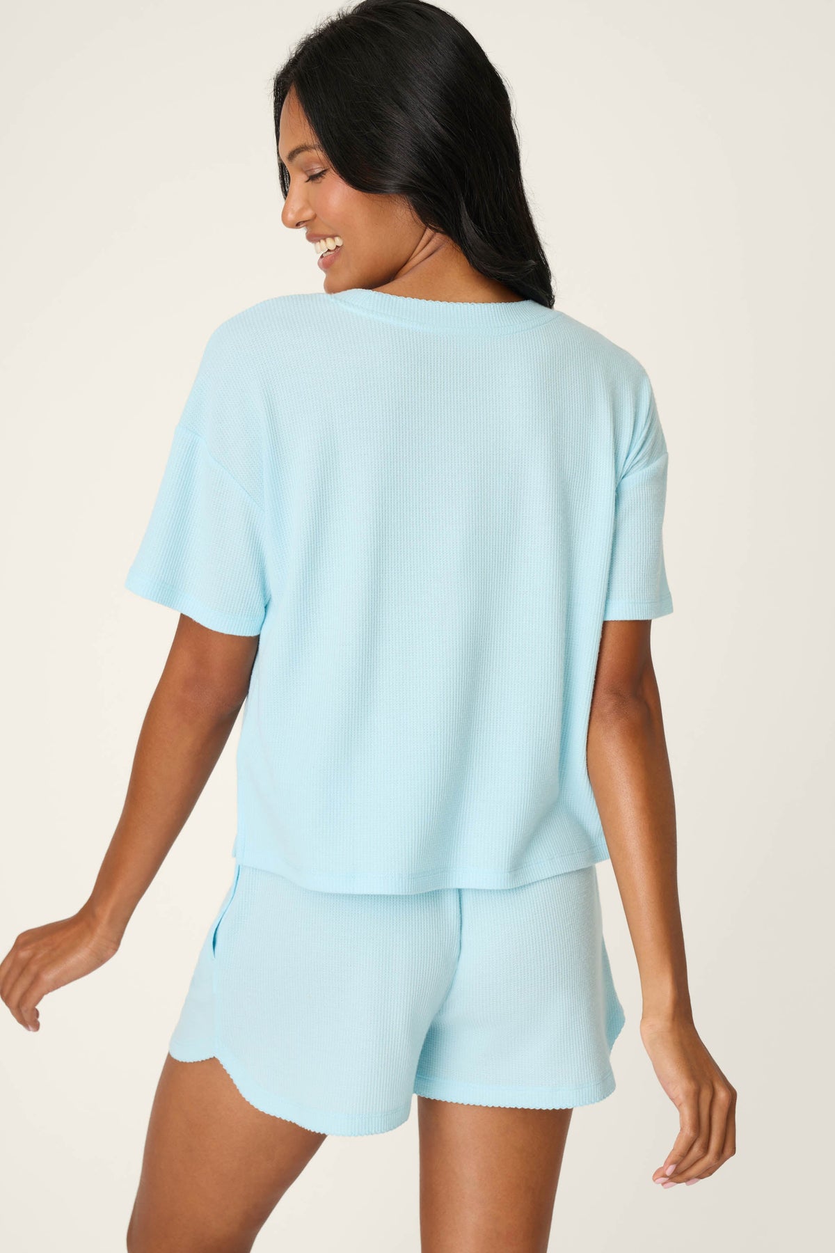 Weekend Waffles Crystal Blue Short Sleeve Top