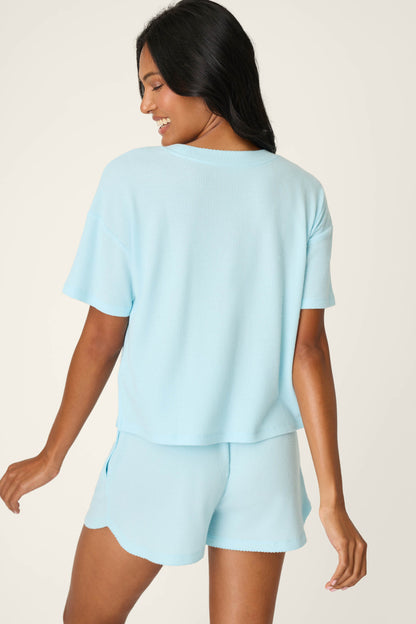 Weekend Waffles Crystal Blue Short Sleeve Top