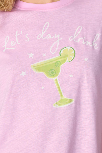 Softee "Let's Day Drink" Graphic Print T-Shirt