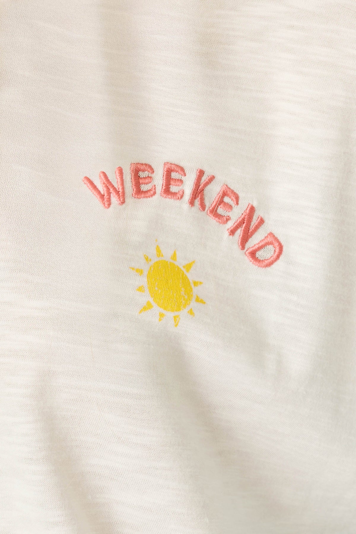 Sunday Funday Embroidered "Weekend" T-Shirt