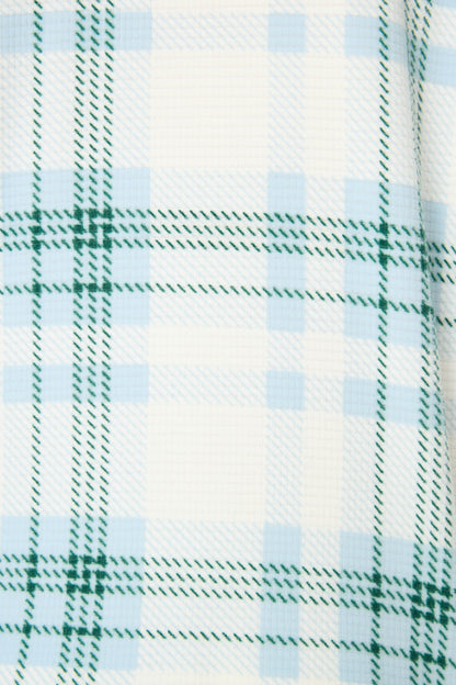 Green Plaid Thermal Velour Banded Pants