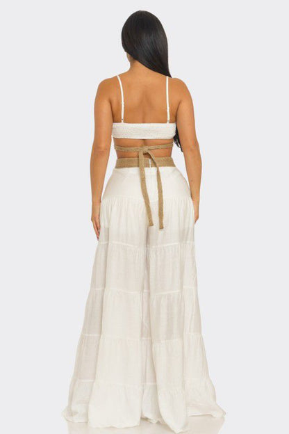 Coastal Goddess Wide-Leg Jumpsuit - Ivory