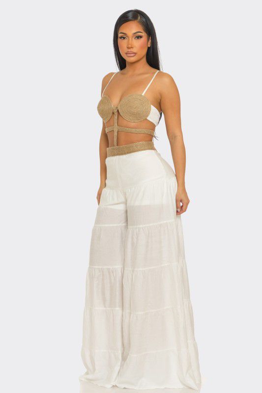 Coastal Goddess Wide-Leg Jumpsuit - Ivory