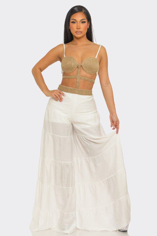 Coastal Goddess Wide-Leg Jumpsuit - Ivory