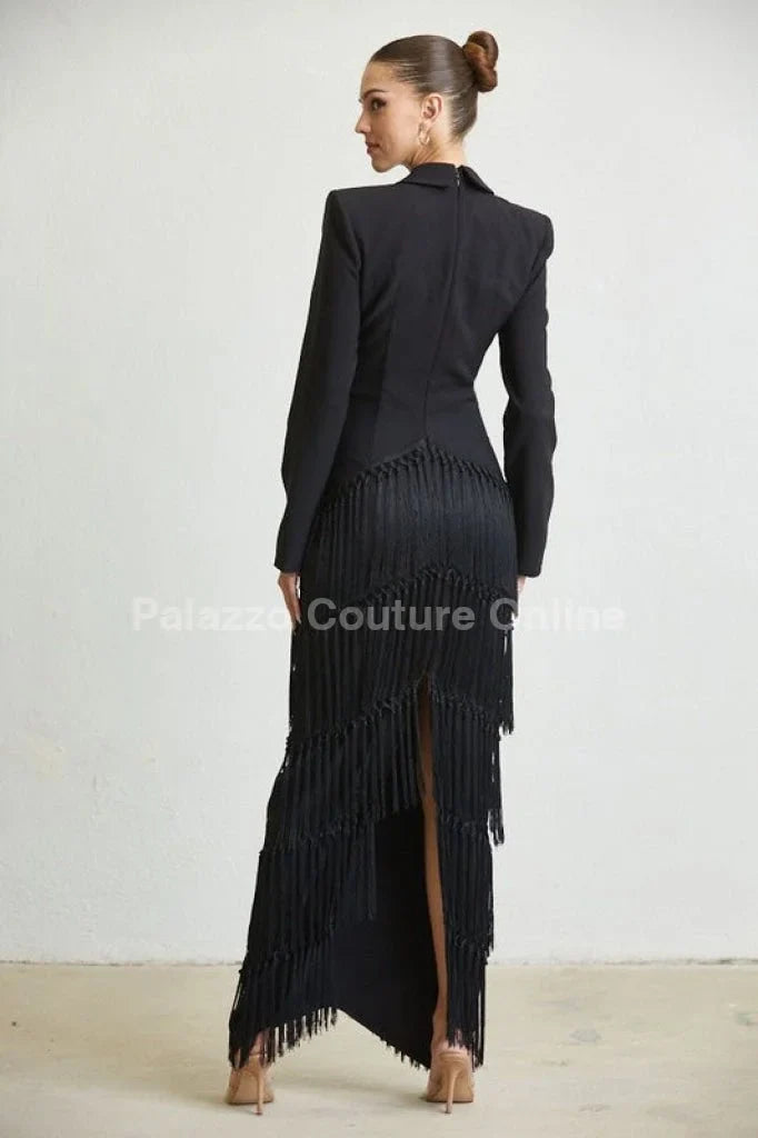 A Fringe Classic Maxi Dress (Black)