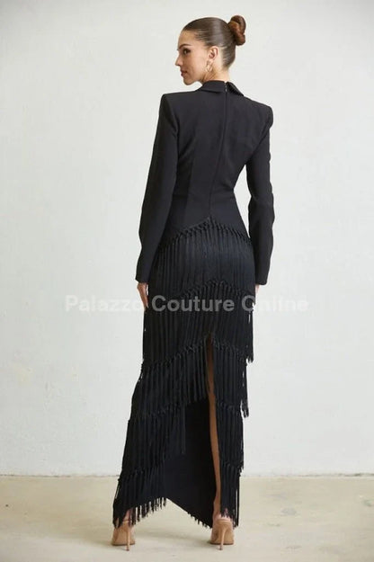 A Fringe Classic Maxi Dress (Black)