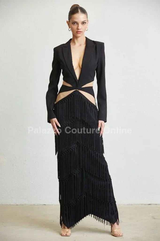 A Fringe Classic Maxi Dress (Black)