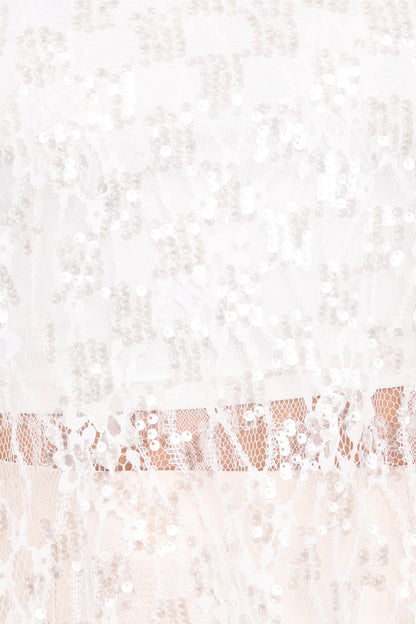 Yonder Sheer Lace Tee Top - White