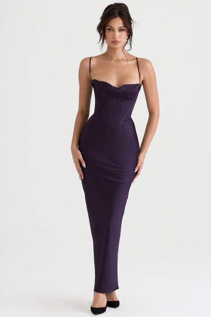 night shade corset maxi dress