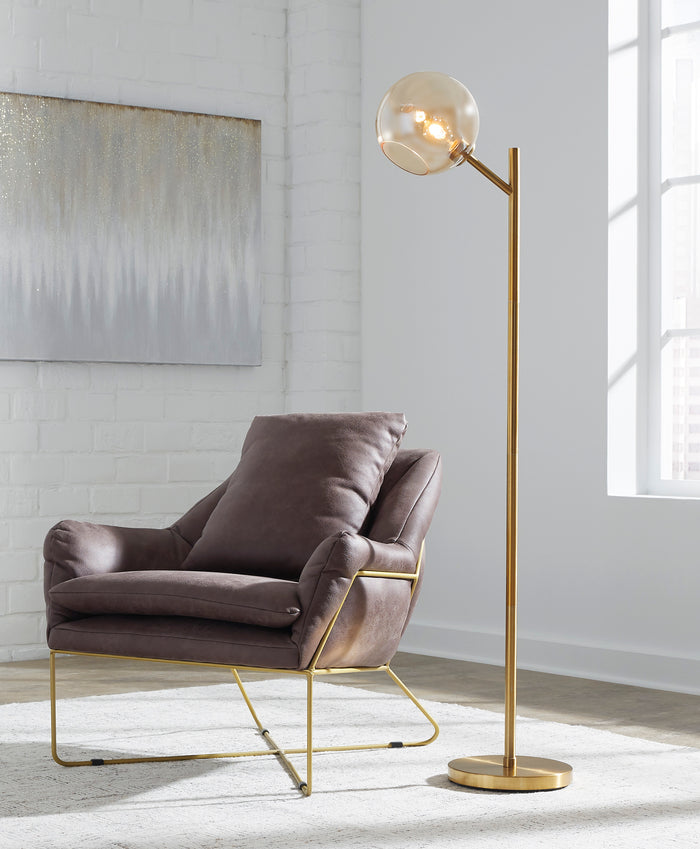 A room setting featuring Abanson Gold Floor Lamp