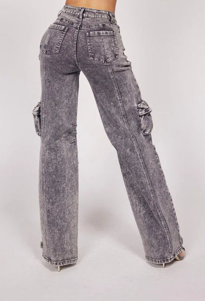 Acid Black Denim: Casual Glam Jeans