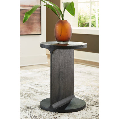 A room setting featuring Adderley Black Accent Table