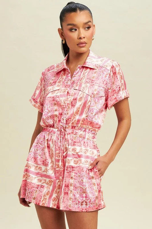 Adele Paisley Romper – Pink Multi