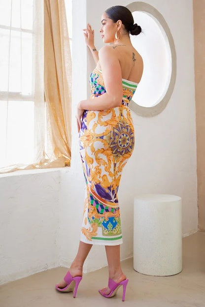 Adjustable Ruching Green Ruched Skirt Set with Midi Length
