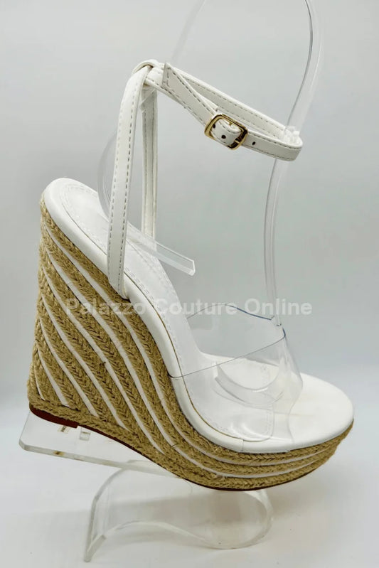 Amalia braided espadrille wedges (White)